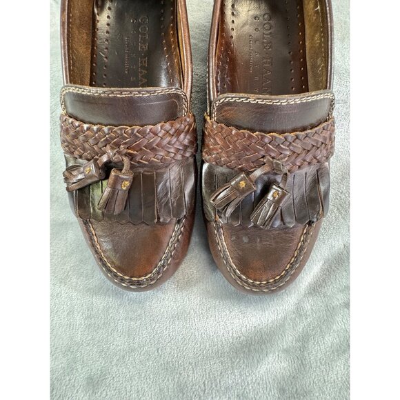 Cole Haan womens shoes 8.5M Country Brown Leather Tassel Loafers - Picture 6 of 16